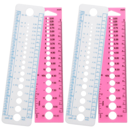 4Pcs Plastic Knitting Needle Measuring Rulers Sewing Weaving Tools