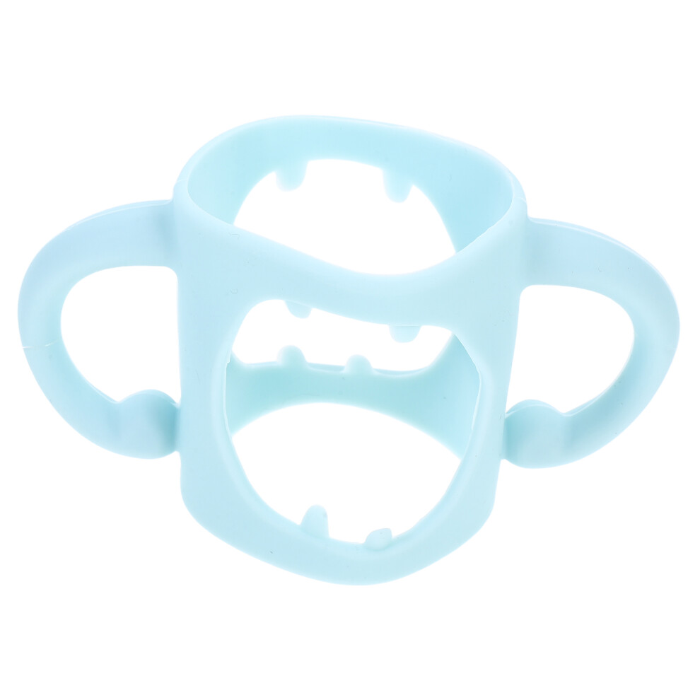 Baby Bottle Handle Grip Silicone Sleeve Anti Breakage Sky Blue Artibetter
