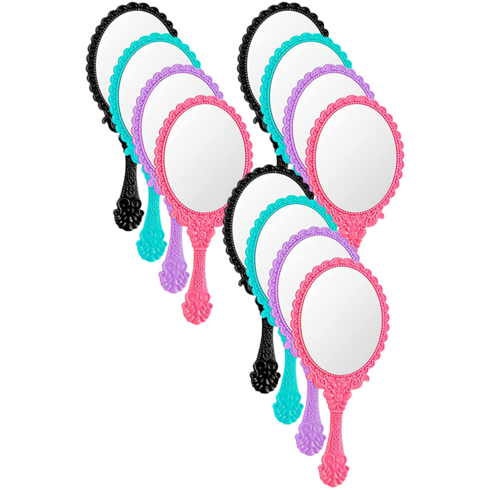 Aboofan 12Pcs Portable Vintage Handhold Makeup Mirrors For Travel