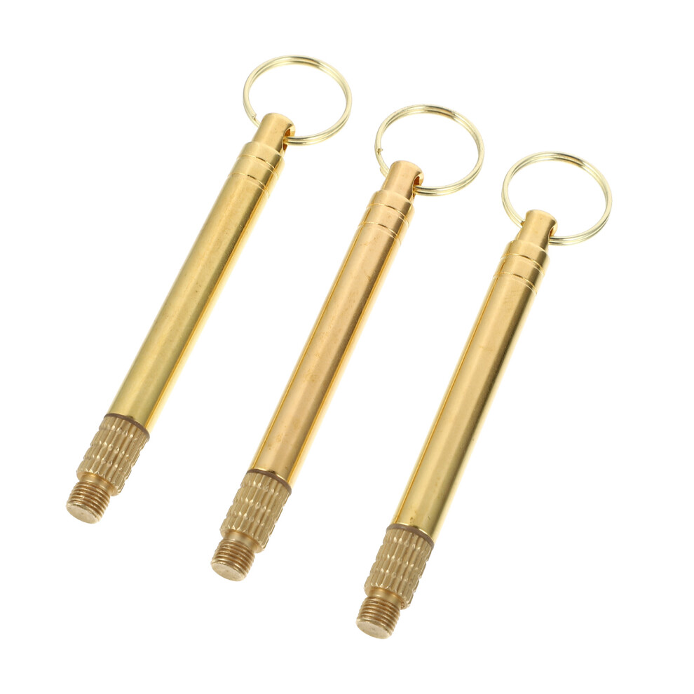 Artibetter Yellow 3Pcs Brass Ear Pick Cleaning Tools Portable Kit