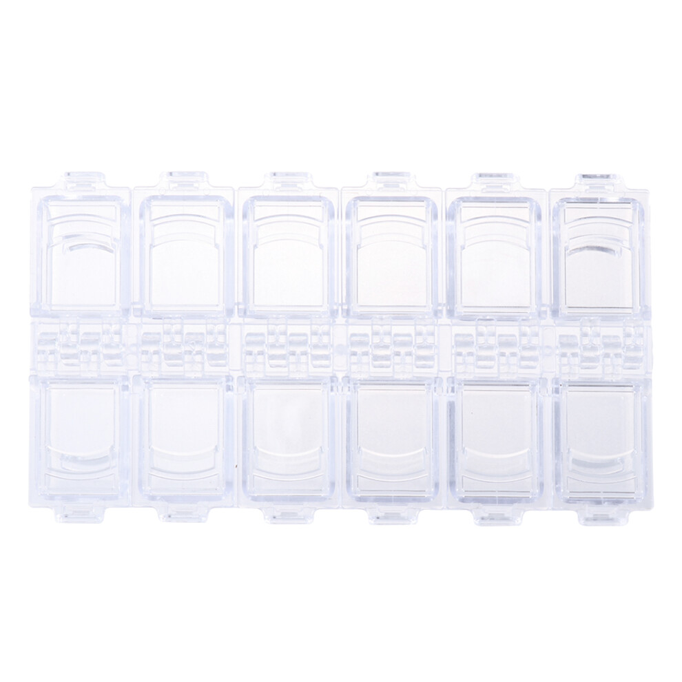 Aboofan Clear Nail Art Organizer With 12 Grids For Rhinestones And Beads
