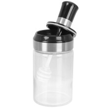 Honey Jar With Spoon Clear Portable Kitchen Storage Bottle