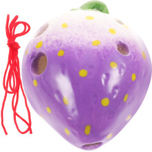 One Set Ceramic Six Hole Strawberry Shaped Ocarina For Kids