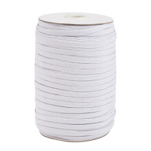 1 Roll 91m Flat Elastic Ribbon Polyester Mask Band 12mm White
