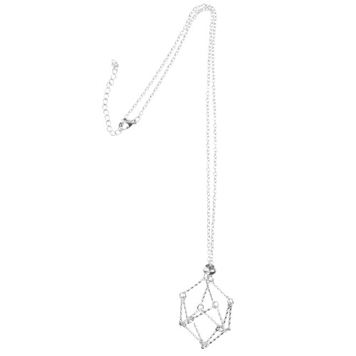 Crystal Stone Holder Stainless Steel Adjustable Necklace Cord 2