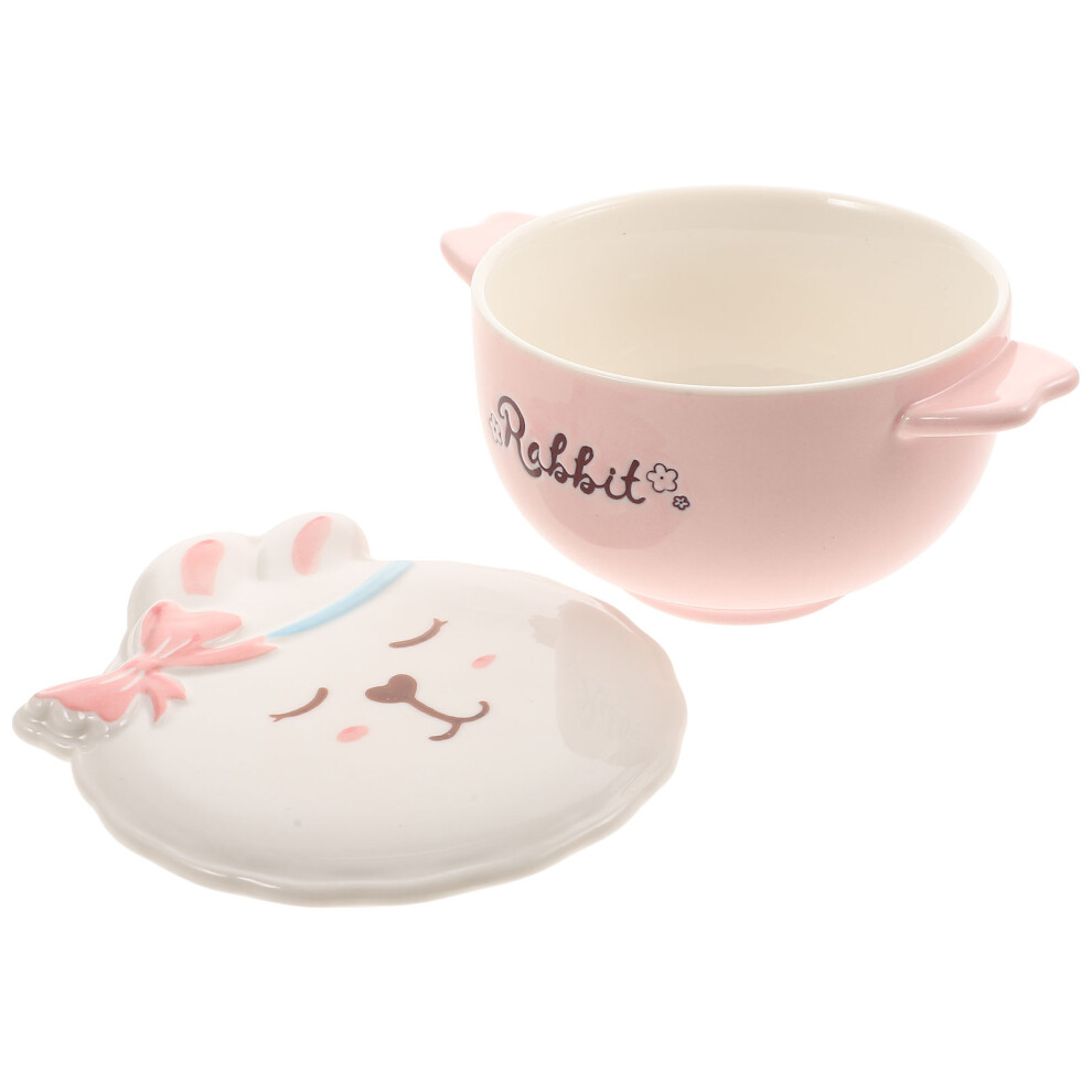 Double Handle Ceramic Porridge Bowl For Kids Breakfast And Soup Vaguelly