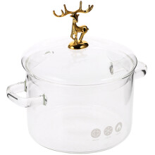 High Borosilicate Stockpot With Elk Style Lid For Noodles And Stew