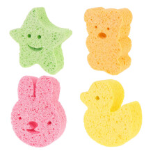 4Pcs Baby Pulp Bath Sponges Adorable Shape For Infants Kids