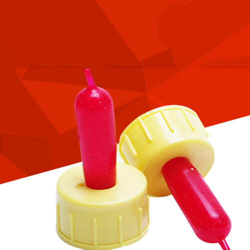10Pcs Multi-Color Sheep & Cattle Teat Feed Bottles Rubber Screw-on 1