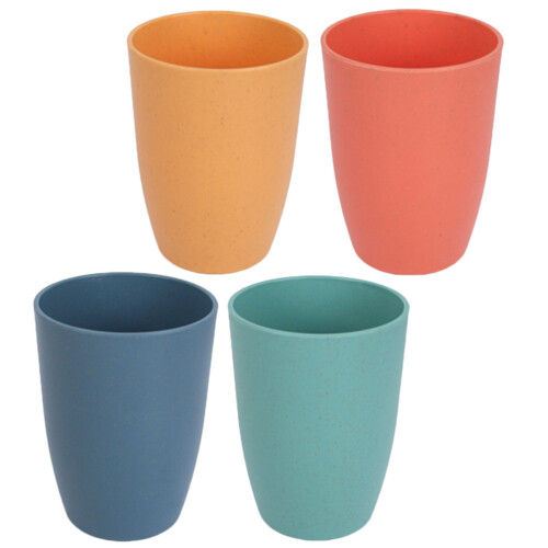 4Pcs Assorted Color Plastic Mouthwash Cups for Bathroom and Dormitory