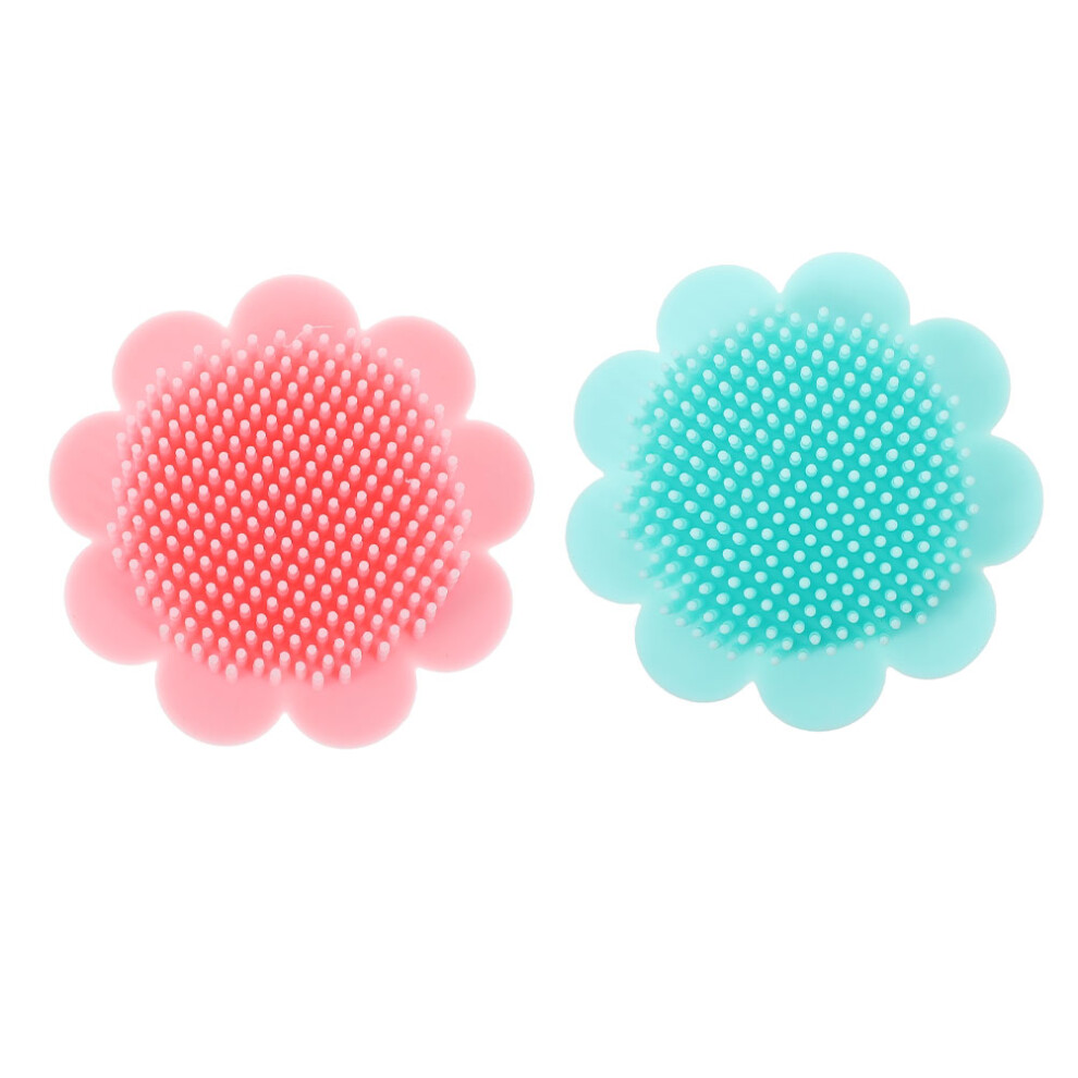 2Pcs Baby Silicone Brush For Hair Washing And Back Rubbing Vaguelly