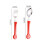 1 Set Kids Silicone Handle Learning Spoon Fork Toddler Eating Tool 2