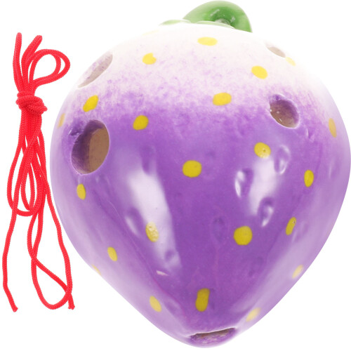 1 Set Ceramic 6 Hole Strawberry Shaped Ocarina For Children Practice