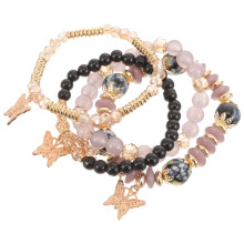 4Pcs Butterfly Wrist Bracelets Women Beads Jewelry