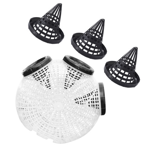 1Set Portable Black Plastic Crawfish Trap Reusable Fishing Net Cage