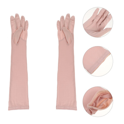1 Pair Durable UV Protection Breathable Ice Silk Cooling Arm Sleeves 2