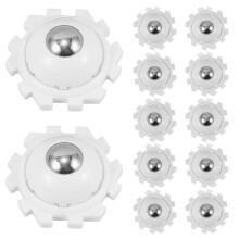 12St Adhesieve Mini Meubelwielen Wit Abs+staal Universele Zwenkwielen