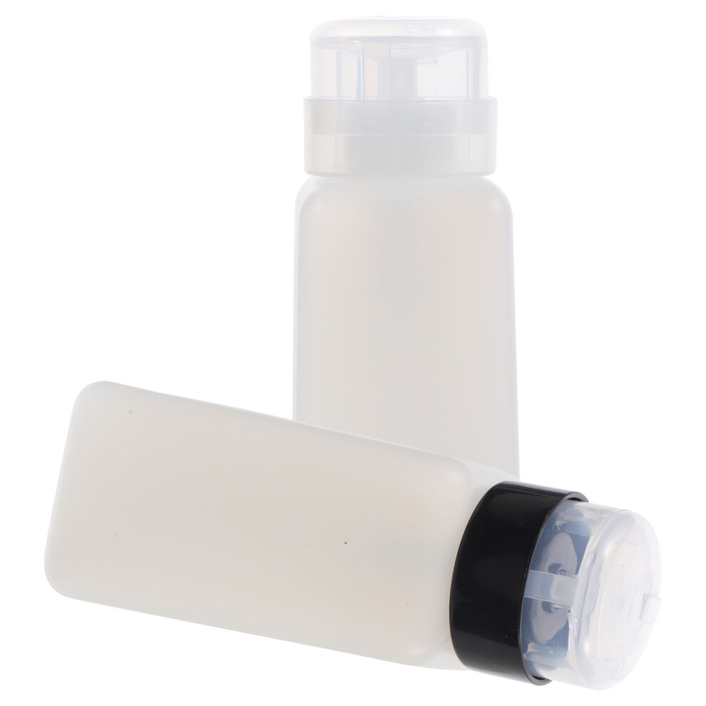 Artibetter White 2Pcs Press Pump Bottles Refillable For Nail Polish Remover