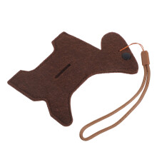 Portable Dog Waste Bag Dispenser With Felt Container And Bags Brown