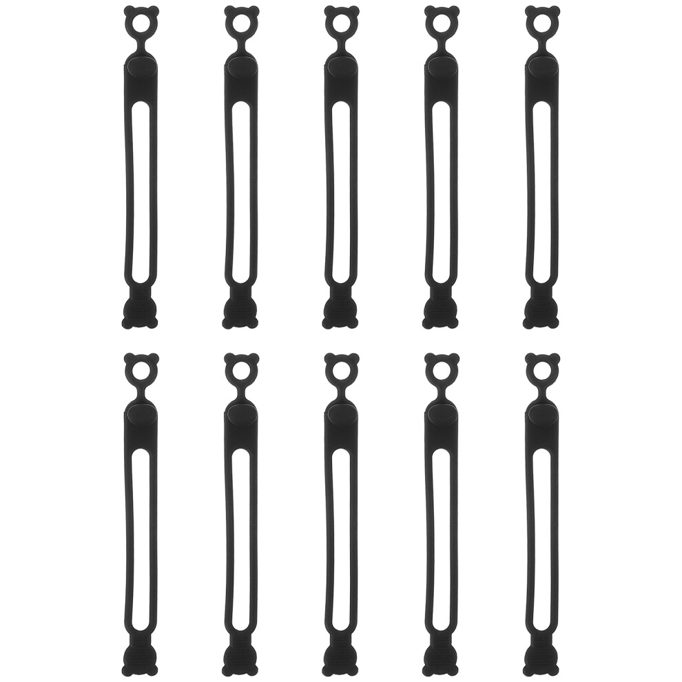 10Pcs Reusable Silicone Cable Ties For Office Desk Cord Management 3361299542556