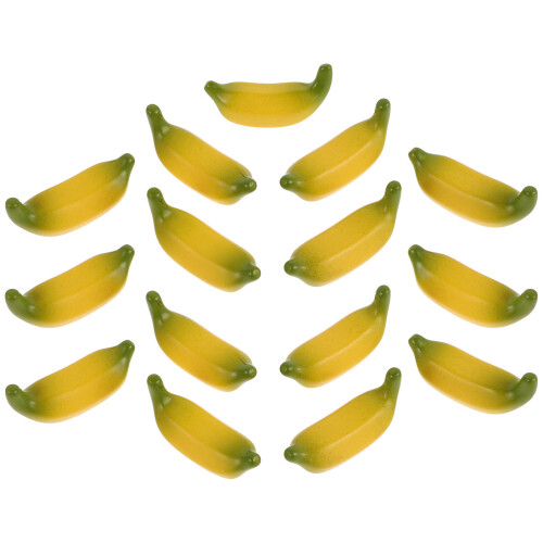 15Pcs Mini Fake Bananas Realistic Artificial Fruit Dollhouse Decor