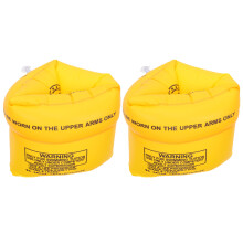 2Pcs Yellow PVC Adult Arm Floaties Inflatable Swim Sleeves for Pool