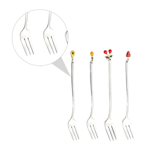 4Pcs Stainless Steel Fruit And Dessert Forks 2