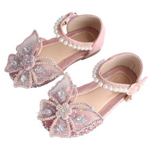 Mädchen Glitzer Schleifenprinzessinnen Schuhe Pink Größe 23 Kleinkinder Flachsohle