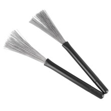 2X Steel Wire Drum Brushes Telescopic Drum Sticks for Percussion Easy to Carry
