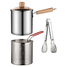 One Set Fryer Pot With Basket Stainless Steel Home And Restaurant Use