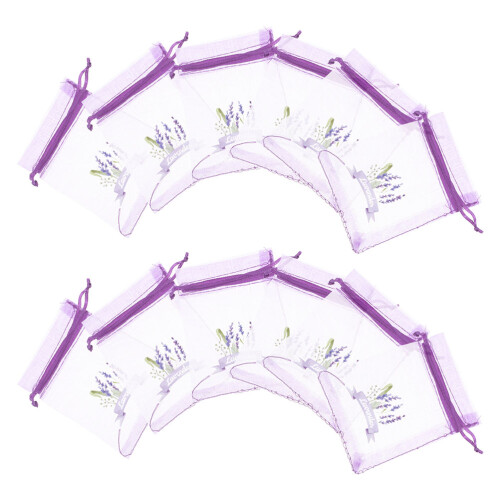 20 Pcs Lavender Sachets Drawstring Mesh Bags Organza Pouches
