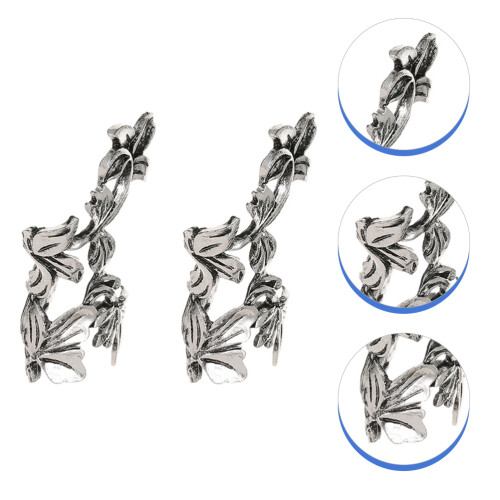 2Pcs Ear Cuffs Clip On Earrings Ear Wrap 2