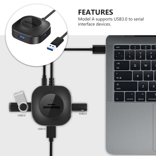 1pc Multi-Function Usb Hub Multi-Port Usb Adapter For Laptop Computers 2