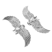 2 Pcs Rhinestone Wing Buckles For Bridal High Heels White