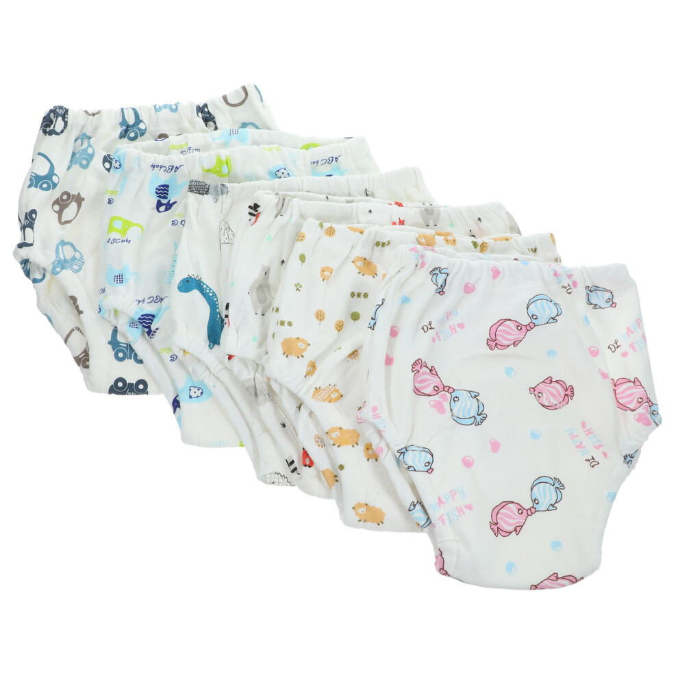 1 Set 6 Pcs 4 Layer Gauze Baby Training Pants Washable Nappy-image-OPC-PKXCXSN-NEW