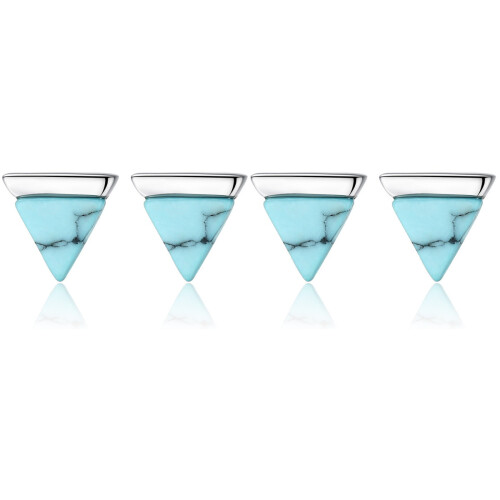 2 Pairs Triangle Turquoise Stud Earrings For Women 1