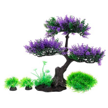 4Pcs Resin Aquarium Water Plant Ornament Fish Tank Fake Grass Decor