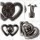 4Pcs Luggage Locks Double Heart Lock Buckles Bag Accessory 10
