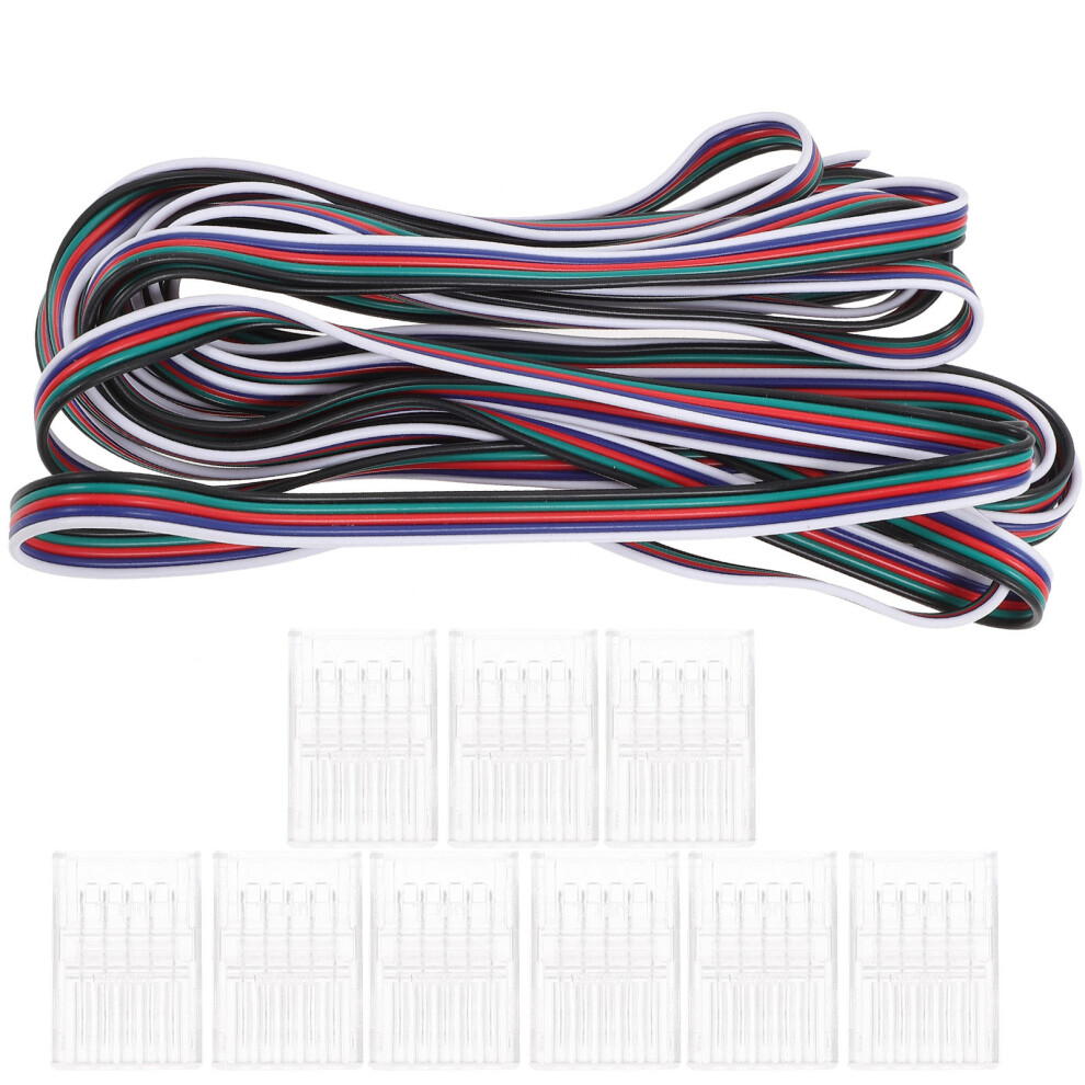 Led Strip Connector Solderless 10Mm 5 Pin Rgb Conductor Wire Set 3354104851646