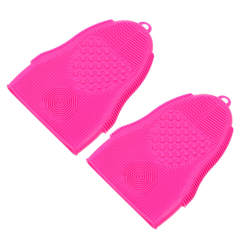 Aboofan 2Pcs Silicone Makeup Brush Cleaning Pad Foldable Washer Mat
