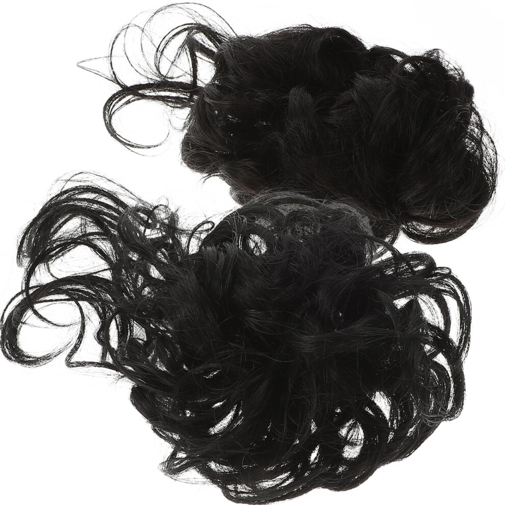 Aboofan Unisex 2Pcs Curly Messy Bun Hairpiece Updo Extension Hair Tie