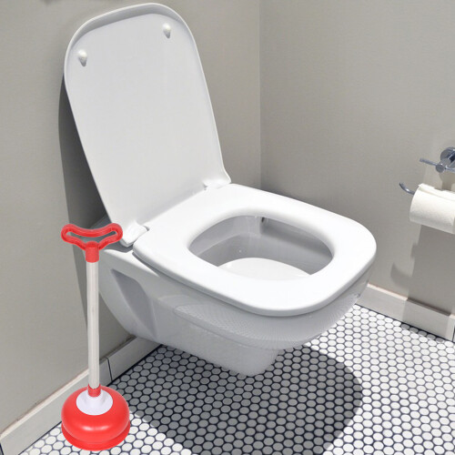 Hand Drain Plunger Plastic With Stainless Steel Handle 2