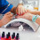 2 Pcs Glitter Flower Magnetic Nail Tips Stand With 4