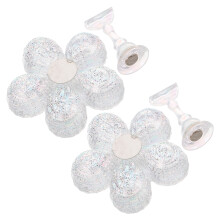 2 Pcs Glitter Flower Magnetic Nail Tips Stand With
