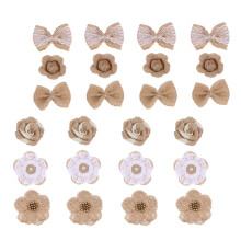 24pcs linen flowers diy decoration for christmas wedding party 6 styles