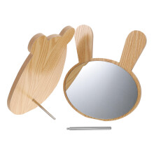 4 Pcs Household Makeup Mirror Decorative Cartoon Desktop Wooden