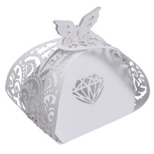 200 Pcs Hollow Die-Cut Favor Boxes For Wedding Candies And Gifts White