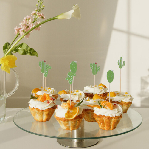100 Pcs Disposable Cactus Food Picks For Fruit Appetizers And Drinks 2