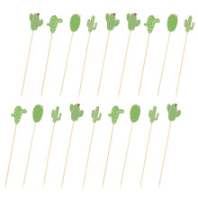 100 Pcs Disposable Cactus Food Picks For Fruit Appetizers And Drinks