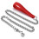 (Red)Durable Chew Proof Metal Dog Leash - Heavy Duty Chain Leash with Padded Handle for Medium Dogs 2